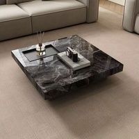 Italienische quadratische Form kreativer Couch tisch Luxus moderner Marmor Schiefer quadratischer Eck tisch Beistell tisch für Wohnzimmer