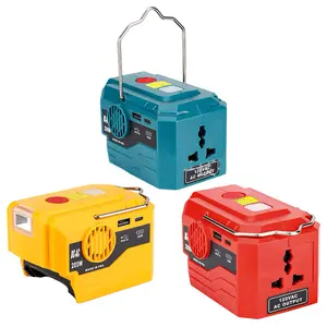 200Watt tragbarer leistungs modifizierter Sinus-Wechselrichter-Generator-Stations konverter Für Makita Milwaukee-Akku mit USB-Ladegerät