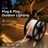 Tira de LED COB Flexible de Alto Voltaje 220V 480D, Impermeable IP67, para Uso en Exteriores, con Temperatura de Color de 3000K, 4000K y 6000K, Regulable