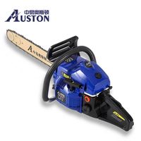 Scie à chaîne industrielle Blue Max Auston modèle ASD-8631 52cc à essence, robuste, avec guide-chaîne de 22 pouces et chaîne de 290 1/64 po, refroidie par air