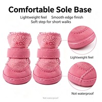 Bottes d'hiver doublées de polaire pour chien avec semelle antidérapante, chaussures de neige chaudes en coton pour petits chiens Teddy Bichon