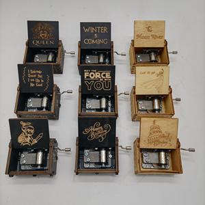 Custom <strong>Gifts</strong> Wooden Handicrafts Christmas Toy Music Box Christmas Decorations Moving Wooden Music Box Wood Music Box - Product Image 2