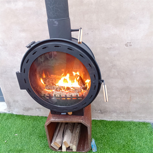 Cheminée en fonte de Offre Spéciale de l'Europe Poêle d'angle extérieur <span class=keywords><strong>suspendu</strong></span> moderne pour camping Granulés de bois brûlant décoratif - Product Image 2