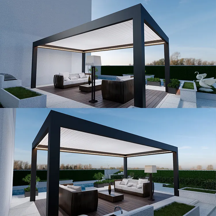 Aluminium Pergola Glass Roof Smartable Design for Outdoor Comfort