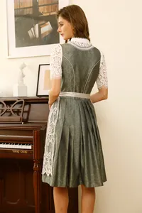 EHO Women Bavarian Dirndl Dress Soft Material Made Women Bavarian Dirndl Dress