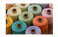 Fil de macramé torsadé en gros, cordon de macramé, 3 mm, 3 brins, torsadé, coton doux, corde