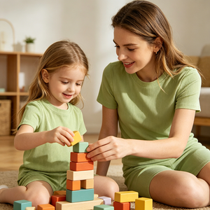 Ensemble de vêtements assortis pour maman et moi, été 2026, ensemble de pyjamas en coton côtelé 2 pièces, ensembles de vêtements pour filles, vente en gros - Product Image 1
