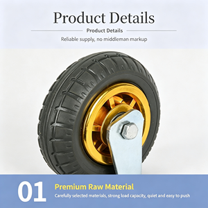 <b>Rubber</b> Caster Wheel 4 Inch Flat Type Ball Bearing No Brake 95×65 mm Base Plate Galvanized Bracket Durable for Warehousing - Product Image 2
