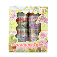 12 rouleaux Washi Tape Set Feuille d'or Masquage Plantes florales Rubans décoratifs pour bricolage artisanat, journaux, planificateurs, Scrapbook, emballage