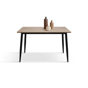 Eleonora Fixed <b>Dining</b> <b>Table</b> Rustic Oak Melamine Top Metal Base Internal Use - Product Image 5