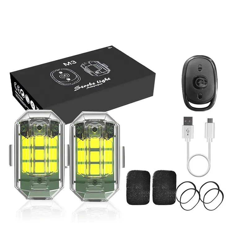 Luz LED estroboscópica inalámbrica con Control remoto, lámpara de advertencia de 7 colores para coche, motocicleta, bicicleta, Dron RC, luz indicadora de posición de Flash