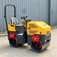 Rouleau compresseur vibrant à double tambour DR 1000 de 1 tonne, mini-compacteur routier entièrement hydraulique, moteur à essence 9 CV