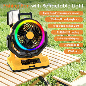 Ventilador de Camping Solar de Plástico de 40000mAh, Recargable, Funciona con Batería, con Luz y Gancho, Ventilador Portátil para Tienda de Campaña, Refrigeración para Exteriores - Product Image 2