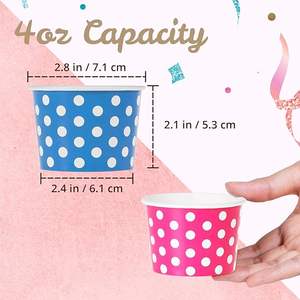 Pots à yaourt, coupes à glace de qualité alimentaire, coupes à gelato, à pois - Product Image 2