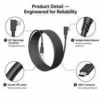 Cables de Extensión USB 3.2 Gen1 Tipo C de 5 Metros, 16.4 Pies, 5Gbps, Baja Latencia, Cable Flexible de TPE, para VR, Uso Industrial y Médico, Venta al Por Mayor