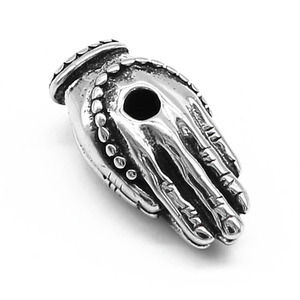 Pendentif main de Bouddha en acier inoxydable, perle d'espacement pour la fabrication de bracelets, apprêts de bijoux de style rétro, forme irrégulière GZY-PJ0297 - Product Image 3