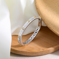 Bracelet en argent sterling 925 plaqué or 18 carats, serti de zircone cubique, filigrane sculpté, bijoux haut de gamme sur mesure, vente en gros
