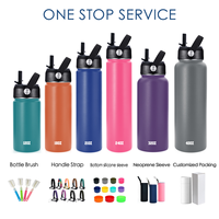 Bouteilles d'eau isolées 1000Ml Thermo Custom Hydroflask Bouteille en acier inoxydable Pompe Aquaflask Tumbler Flacons à vide