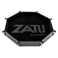 Plateau à dés surdimensionné LOGO en relief à quantité minimale de commande bas avec rangement d'accessoires de jeu de société en velours plateau personnalisé en cuir pliant