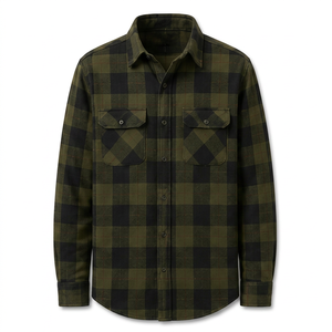 เสื้อเชิ้ตแขนยาวลำลองสำหรับผู้ชาย คอปกพับได้ แขนยาวเต็มตัว ผ้าฝ้าย - Product Image 1