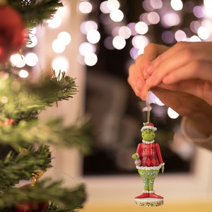 Nouveau Collier Pendentif Créatif de Noël en Peluche Verte, Série Monstre Grinch, Style Punk, pour Décoration d'Arbre de Noël - Product Image 5