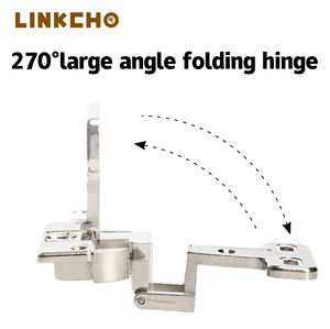 مفصلات وصل من سبيكة الزنك بزاوية كبيرة 90 درجة من LINKCHO مفتوحة تمامًا بدرجات إغلاق الباب 90 درجة - Product Image 3