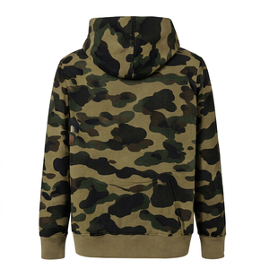 Unisex <span class=keywords><strong>winter</strong></span> zip-up cropped hoodie met custom digitale DTG Real Tree print, 100% katoenen fleece, camouflage hoodie sweatshirt voor de jacht - Product Image 3