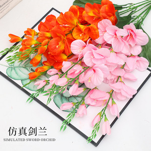 Fleurs artificielles en soie de gladiolus simulées, haute simulation, pour décorations de mariage et de maison - Product Image 5