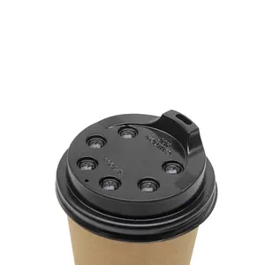 LOKYO Großhandel neues Design hoher Mund kein Stroh trinken Einweg-Kaffeetasse deckel aus Kunststoff für Pappbecher