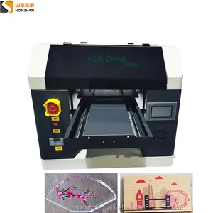 Good quality Economical uv glass flatbed printer a3 size with glass pre-coating liquid