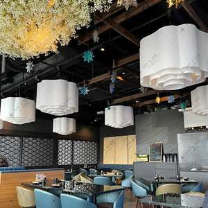 Chinese Style Restaurant Chandelier 60Cm Diameter <b>Led</b> <b>Light</b> Round Pendant For Hot Pot <b>Tea</b> House Banquet Room Lighting - Product Image 5