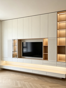 Mueble de TV Moderno Personalizado, Mueble de Pared para TV de 65 Pulgadas o Más Grandes, Consola de Almacenamiento de Madera para Sala de Estar - Product Image 2