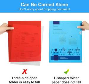 Lot de 48 dossiers en plastique transparent 6 couleurs assorties format lettre 8.5x11 pochettes en plastique poly sans acide pour documents projets fichier - Product Image 3