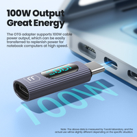 Toocki Display 100W double Usb C OTG adaptateur femelle à mâle Type C convertisseur adaptateur OTG fonction pour Macbook