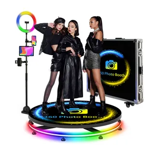 Free Custom Logo Portable 360 Degree Rotating Camera Slider 360 Photo Booth Photo Booth With Flight Case