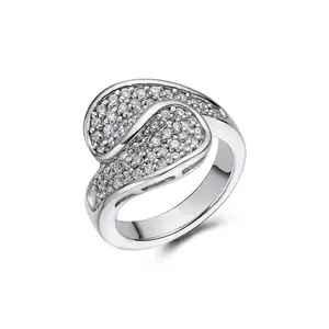 Keiyue耐用重型美丽绽放银色结婚戒指意大利精致银戒指