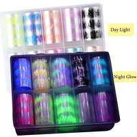4 styles de luxe papillon marbre or lumineux flamme de feu Nail Sticker feuille