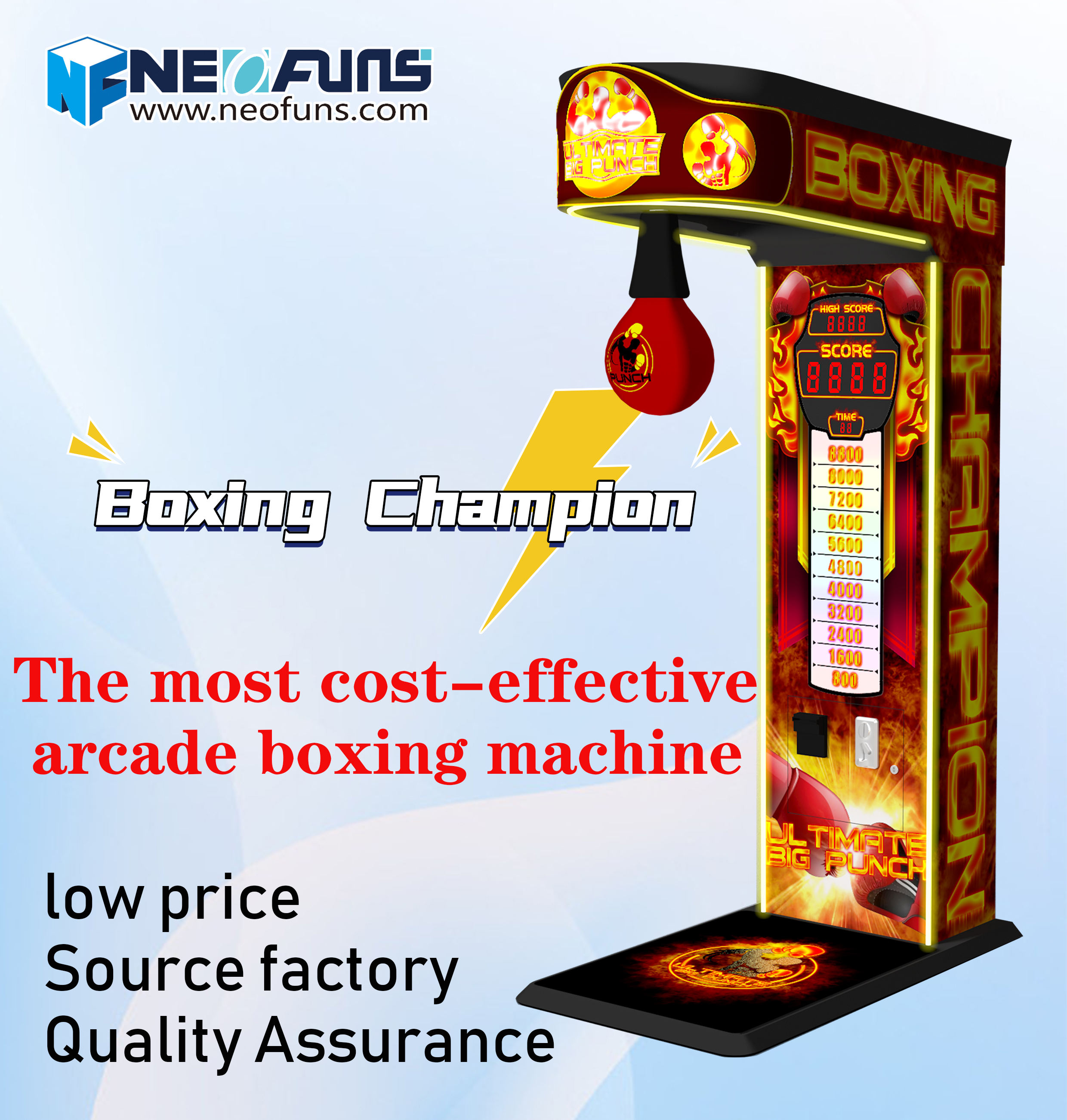Neofuns New Design Onepunch Punching Machine Electronic Coin