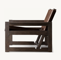 Chaise en cuir Nielsen, inspirée des campagnes de design Sassanide et des meubles de safari, revivals scandinaves du milieu du siècle