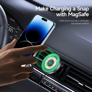 Support de <span class=keywords><strong>chargeur</strong></span> de voiture sans fil magnétique avec clip, charge rapide 15W, support pour grille d'aération, compatible avec <span class=keywords><strong>iPhone</strong></span> Samsung OJD-V2 - Product Image 3
