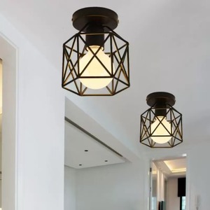 Plafonnier Autonomie en fer forgé, style moderne et minimaliste, pour couloir, hall d'entrée, 220V 3500K 6500K YJ004 - Product Image 5
