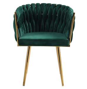 Обеденные стулья для дома и коммерческого использования, в стиле лёгкой роскоши, с металлическими ножками и обивкой из вельветовой ткани. - Product Image 2