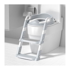 Asiento de entrenamiento para ir al baño para bebés, de plástico, portátil, con escalera, inodoro plegable para bebés, color gris, venta al por mayor de fábrica - Product Image 2