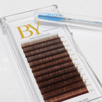 Extensions de cils colorées marron foncé chocolat, vente en gros, ruban adhésif pour cils, extensions individuelles, commande en gros