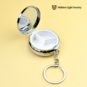 Premium Silver Tone Metal <strong>Container</strong> Secure Pill Box Jewelry Keeper 3 Grid Pill Box Boxes - Product Image 5