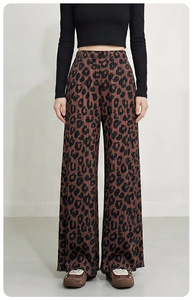 Pantalones Plisados Miyake Casuales PY 2026, Estampado de Leopardo Clásico, Cintura Elástica, Pierna Ancha, Ropa Occidental para Mujer - Product Image 5