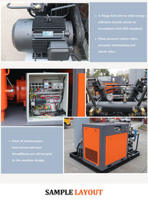 Máy nén tăng áp cao với 20 bar 30 bar Máy nén khí công nghiệp cho máy - Product Image 5