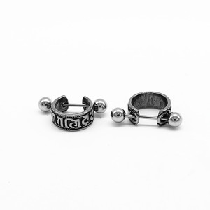 Pendientes de plata tibetana yunnique con diseño geométrico de mantra de seis sílabas, estilo retro para hombres y mujeres - Product Image 5