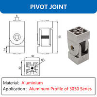 Joint de pivot carré de connecteur d'angle universel réglable en Offre Spéciale pour l'extrusion de profil en aluminium moulé sous pression personnalisée de 3030