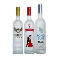 Bouteilles en verre dépoli cylindriques pour vodka 500ml 700ml 750ml vides avec logo personnalisé pour la conservation de la tequila, du brandy, du gin, du whisky et des spiritueux